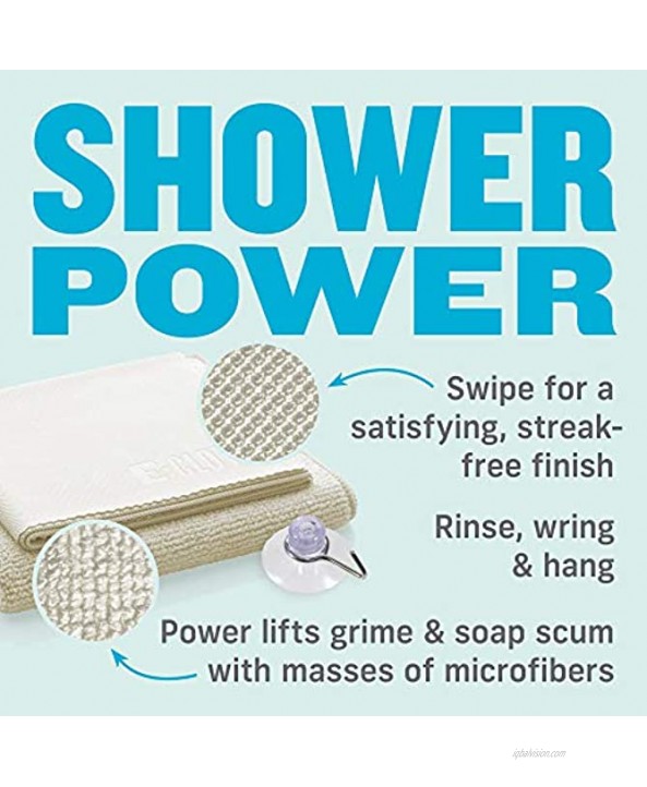 E-Cloth Shower Cleaning Set Reusable Microfiber Cleaning Cloth 300 Wash Guarantee Ivory 2 Cloth Set