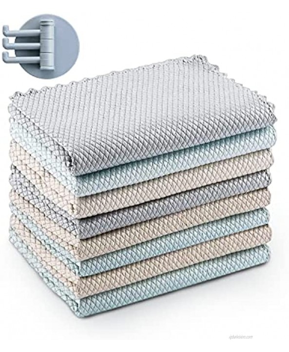 Fish Scale Cloths 8 Pcs Fish Scale Rags Cleaning Rags Microfibre Polishing Cleaning Cloths Fish Scale Mirror Rags Streak-Free Miracle Cleaning Cloths Size:11.8inx15.7in