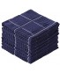 Glynniss Kitchen Dishcloths Super Absorbent Dish Towels 100% Cotton Terry Dish Cloths Pack of 8 Navy Blue 12x12 inches