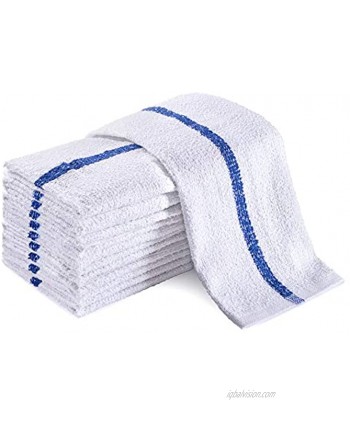Groko Textiles Universal Cleaning Towels Bulk 36 Pack 16” X 19” 100% Cotton Fully Bordered Commercial Grade Terry Weave Cloth Bar Mops for Everyday Restaurant or Home Use