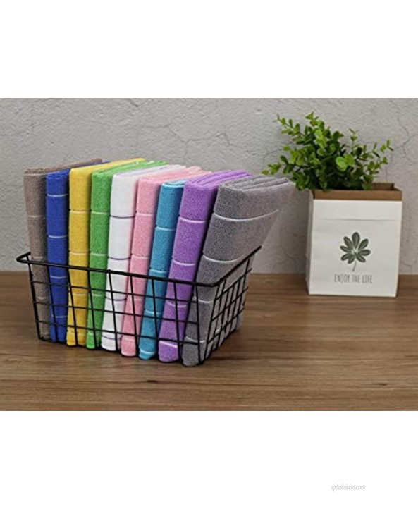 Gryeer 12 Pack Microfiber Kitchen Towels Super Absorbent Soft and Lint Free Dish Towels Stripe Designed 18 x 26 Inch Gray and White