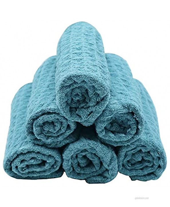 Kitchen Dish Cloths Rags Soft Quick Drying Dish Towels Clothes for Washing Set 6 Pack 12 in x 12 in Blue 6