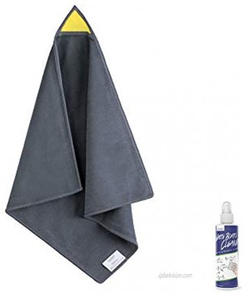 LOUKIN Magnetic Whiteboard Cleaning Cloth Dry Erase Cleaning Cloth for Classroom Home and Office Use Reusable and Washable Gray 12" x 12" Free 3.4oz Whiteboard Cleaner Included