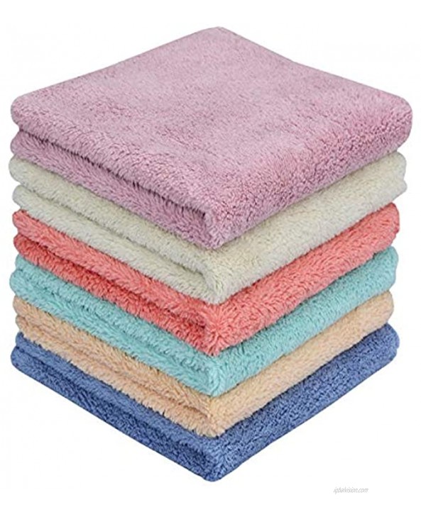 MAYOUTH Microfiber rag Bulk Multi-Functional for House Furniture Reusable Rags Kitchen Wipes Dish Cloths Absorbent and Fast Drying 6 Colors