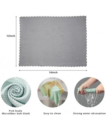 Microfiber Cleaning Cloth Fish Scale Microfiber Polishing Cleaning Cloth for Dishes,Glass Cars Mirrors Reusable Cleaning Rags for All- Purpose Household Cleaning 5 Colors5 Pack 12x16 inch
