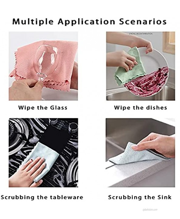 Microfiber Cleaning Cloth Fish Scale Microfiber Polishing Cleaning Cloth for Dishes,Glass Cars Mirrors Reusable Cleaning Rags for All- Purpose Household Cleaning 5 Colors5 Pack 12x16 inch