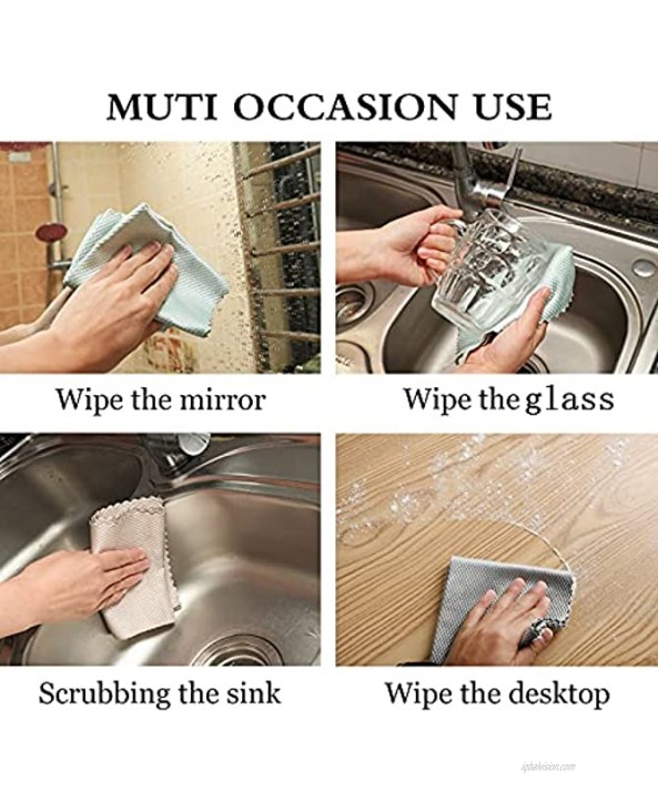 Microfiber Cleaning Cloths,KTT Multi-Purpose Fish Scale Cleaning Cloth,Highly Absorbent Nanoscale Streak-Free Reusable Cleaning Cloths for Homes,Kitchens and Cars.Pack of 8,3 Colors.Size:11.8x15.7in