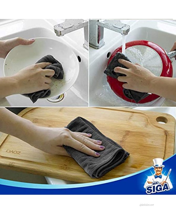 MR.SIGA Microfiber Cleaning Cloth All-Purpose Cleaning Towels Pack of 6 Size 13.8 x 15.7 in