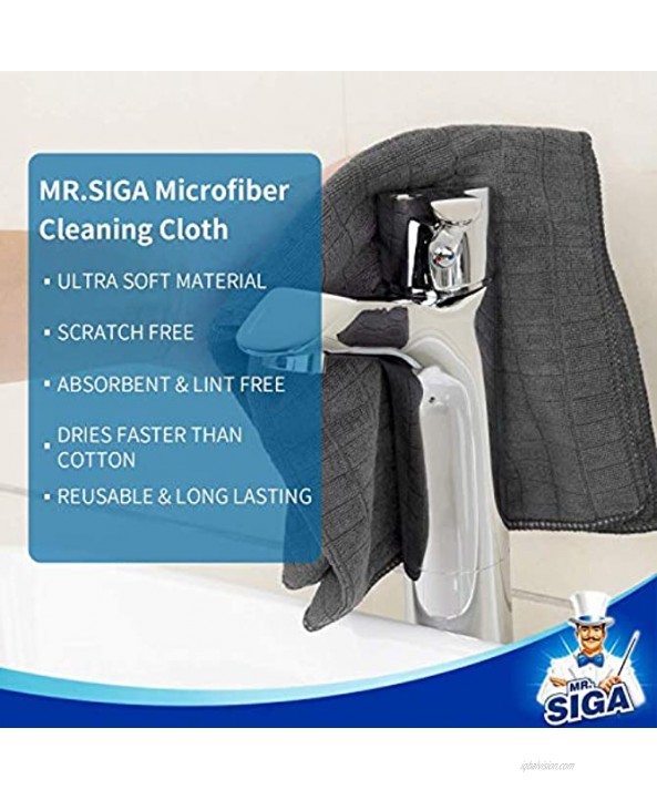 MR.SIGA Microfiber Cleaning Cloth All-Purpose Cleaning Towels Pack of 6 Size 13.8 x 15.7 in
