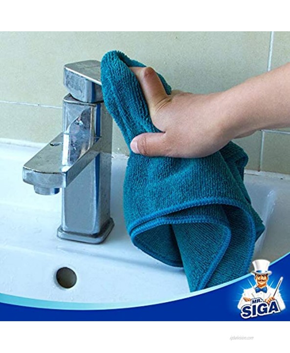 MR.SIGA Microfiber Cleaning Cloth Pack of 12 Size: 15.7 x 15.7