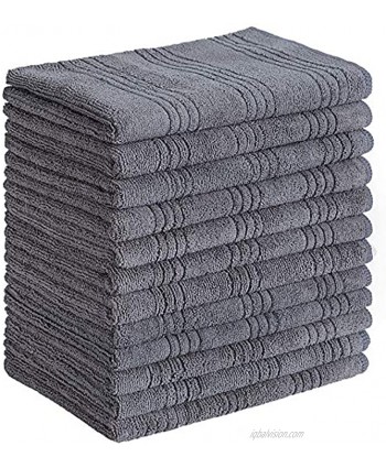 Puomue 12 Pack Microfiber Kitchen Towels 18 X 26Inches Absorbent Soft and Lint Free Microfiber Kitchen Cloth Dish Towels Grey