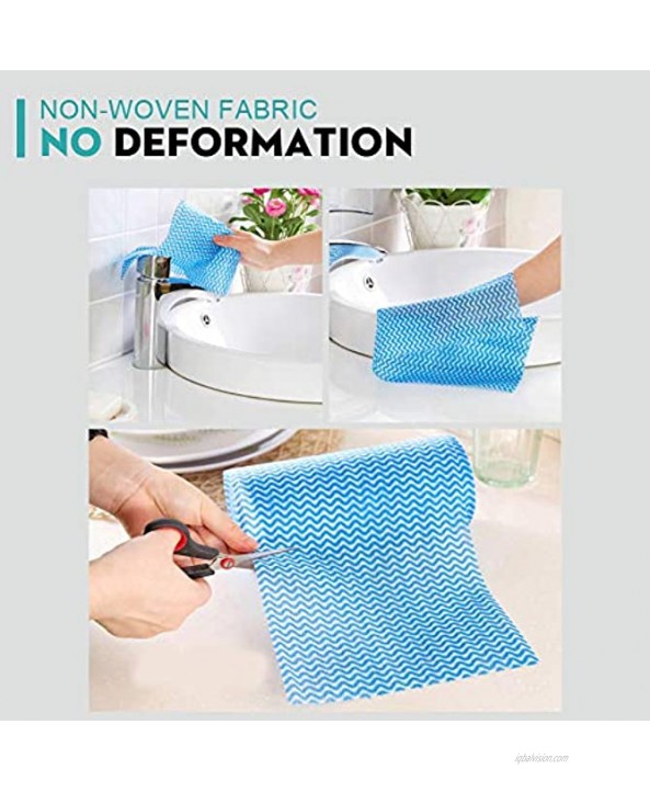 Reusable Cleaning Cloth Wipes Multi-Purpose Heavy Duty Towels Domestic Dish Cloths 3 Rolls Green 7.87 x 11.81 Inches Equal 120 Sheets Kitchen Rags