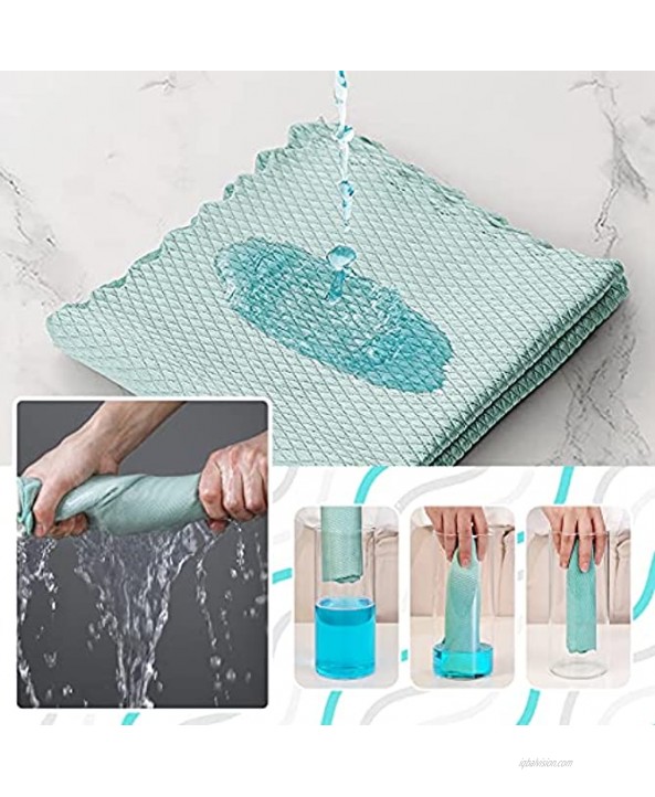 Selftek 11Pcs Fish Scale Polishing Cleaning Cloth Microfiber Glass Cleaning Rags Nanoscale Hand Drying Towels Reuseable for Dish Mirror Table Window Car Screen Wipes Different Sizes for Multi-Purpose