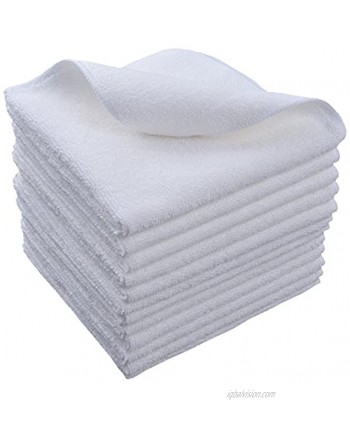 Sinland Microfiber Cleaning Cloth Dish Cloth Kitchen Streak Free Absorbent Dish Rags Lens Cloths 12Inchx12Inch 12 Pack White