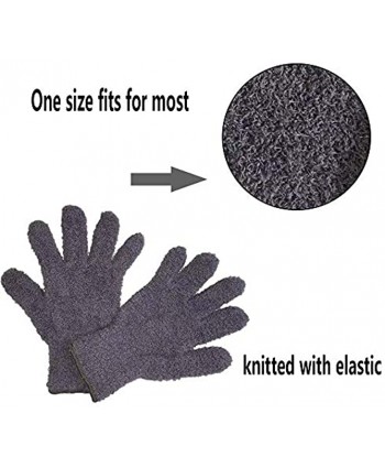 SJIE Microfiber dusting Gloves for dust Cleaning House Cleaning Grey 2pcs