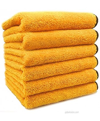 SoLiD 6 Pack Multipurpose Plush Microfiber Edgeless Cleaning Towel for Household Car Washing Drying & Auto Detailing 16" x 24"