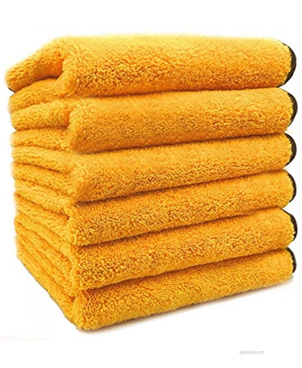 SoLiD 6 Pack Multipurpose Plush Microfiber Edgeless Cleaning Towel for Household Car Washing Drying & Auto Detailing 16 x 24