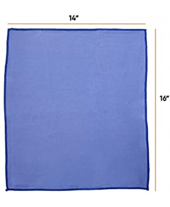 Superio Microfiber Glass And Mirror Cleaning Cloths Pack of 2 14x16 Inch Large Blue Green