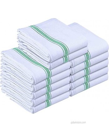 Utopia Towels 12 Pack Dish Towels Reusable Kitchen Towels -15 x 25 Inches Ultra Soft Cotton Dish Cloths Absorbent Cleaning Cloths Green