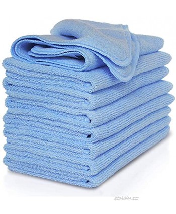 VibraWipe Microfiber Cleaning Cloth 8-Pack Large Size 14.2"x14.2" Trap Dust Dirt and Pet Dander in Split Fibers. Absorb up to 5X Their Weight in Liquid – Machine Washable Reusable and Lint-Free