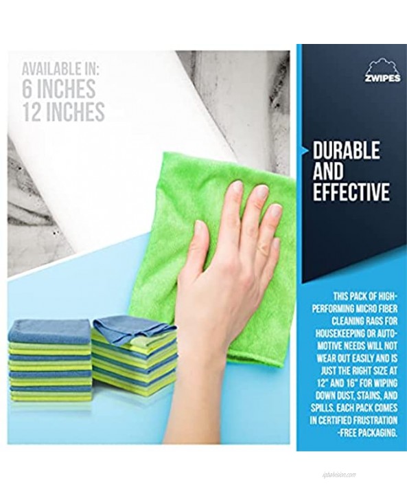 Zwipes 924 Microfiber Cleaning Cloths 24 Pack