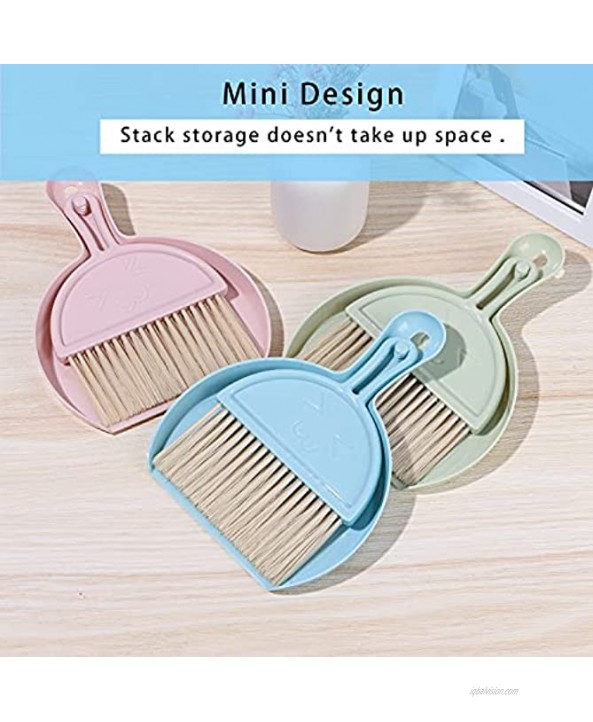 3 Sets Mini Dustpan and Brush Set Cage Cleaner Hand Broom and Dustpan Cleaning Tool for Desk Car Guinea Pigs Hamsters Small Animals Waste