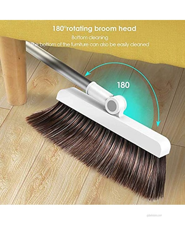 Active Broom and Dustpan Set Upgraded Long Handled Broom Dustpan Upright Standing Lobby Broom and Store Sweep- Great Edge Lightweight and Robust Clip-on Handle