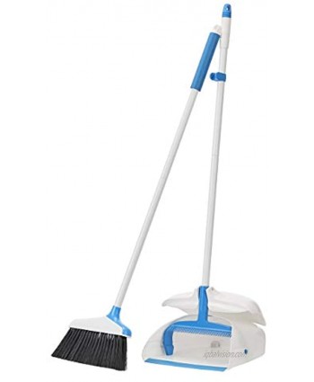 Basics Broom with Handled Dustpan Blue and White