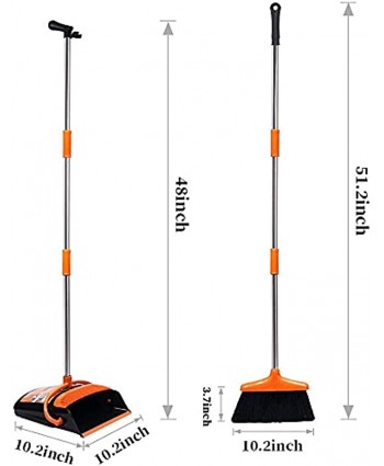 Broom and Dustpan Set Dust Pan and Broom Light Weight Broom Combo Set with 52" Long Handle for Home Kitchen Room Office Lobby Floor