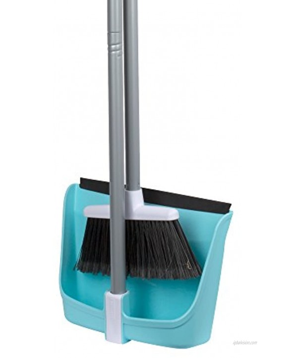 Casabella Basics Upright Sweep Set with 4 Piece Pole Silver and Blue