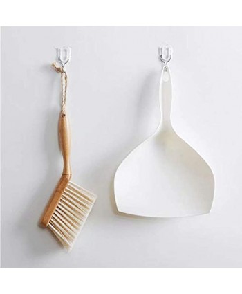 Hand-Held Mini Brush and Dustpan Set Broom and Dustpan,Hand Brush with Wood Handle for Table Desk Countertop,Bedroom,Sofa,2 Pack,White