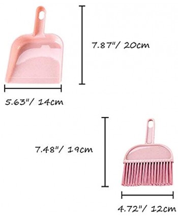 HOWDIA Cage Cleaner Set Mini Dustpan and Brush Set Cleaning Tool for Birds Rabbits Pink