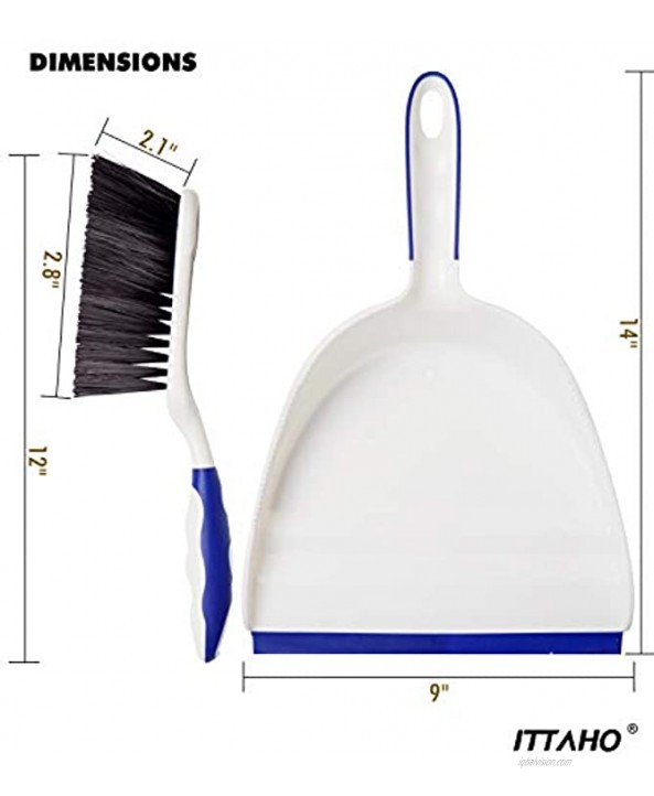 ITTAHO Dustpan and Brush Set,Dust Pan and Hand Broom for Home,RV,Pet Lovers Cleaning Tools