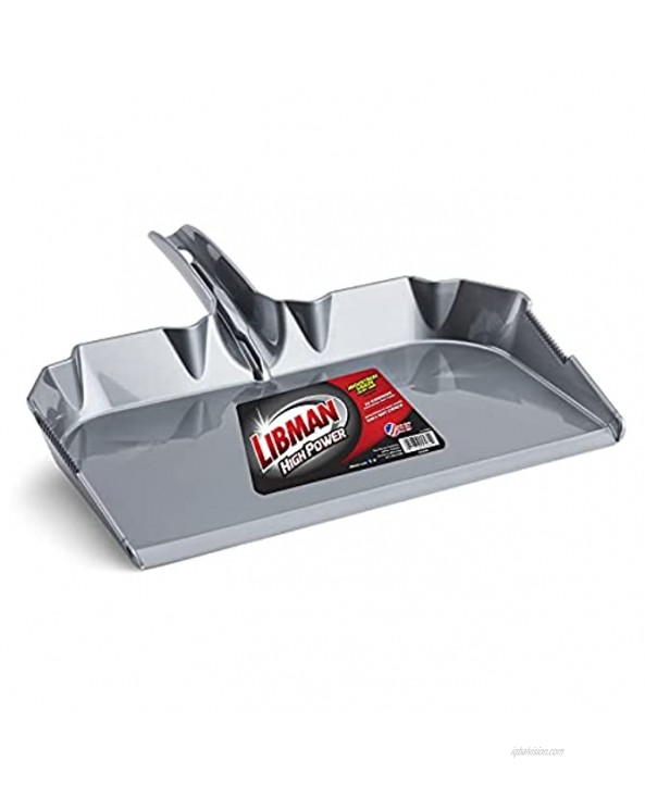 Libman Commercial 581 Industrial Grade Dust Pan 17 Wide Polypropylene Gray Pack of 6
