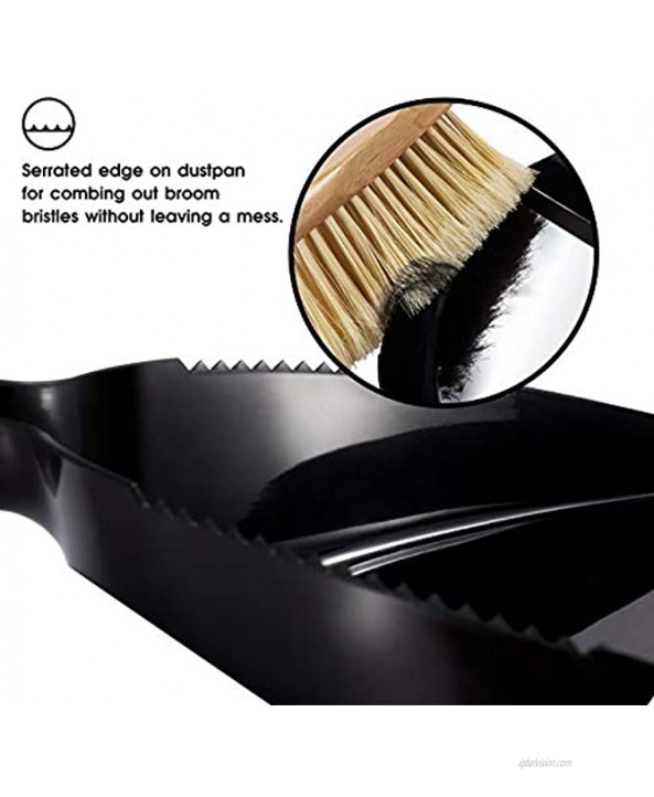 MASTERTOP Dustpan and Brush Set 3 Pack Small Broom and Dustpan Set Bamboo Handle Whisk Broom Soft Dust Brush Quick Clean Up for Pet House Sofa Desk Bed Car Trunk Seats