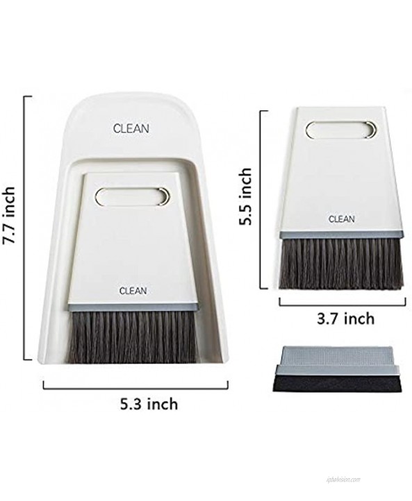 Mini Broom and Dustpan Set Small Hand Broom and Dust Pan Tiny Dustpan and Brush Set for Cleaning Table Countertop Keyboard Pets Hair and Small Messes Bonus 1 Sponge Scraper