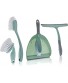 Mini Broom Squeegee and Dustpan Cleaning Set Light Green 5 Pieces