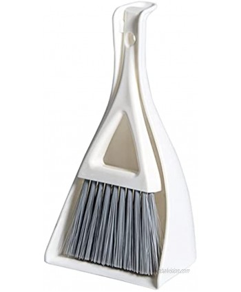 Mini Dustpan and Brush Set,Compact Dust Pan and Hand Broom Set,White