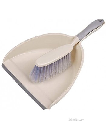 Mini Hand Whisk Broom and Snap-on Dustpan Set Portable Dust Pan Set for Floor Sofa Desk Keyboard Car Beige