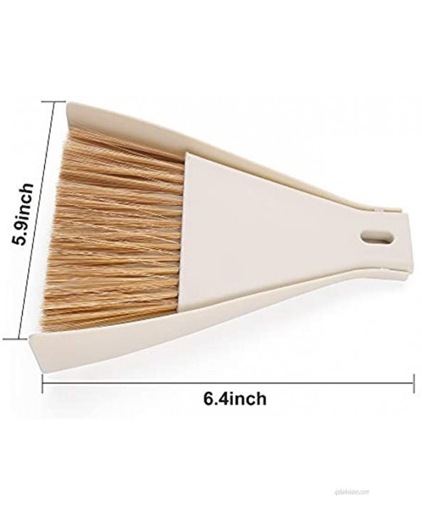 Pensino Japanese Style Mini Broom and Dustpan Set Mini Dust Pan with Brush Desktop Hand Broom Brush for Cleaning Table Countertop Kid Pets Hair