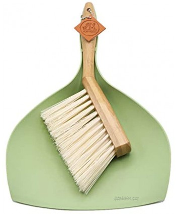 Play Town Your Little Helper Mini Bamboo Broom & Dustpan Set Earth Friendly Angled Brush with Modern Matte Design Perfect for Sweeping on Counter Table & Desk Top Car & Camp Area