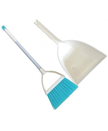Qidiwin Mini Broom&Dustpan Home&Kitchen Sweeping for KidsWhite+Blue