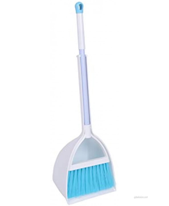 Qidiwin Mini Broom&Dustpan Home&Kitchen Sweeping for KidsWhite+Blue