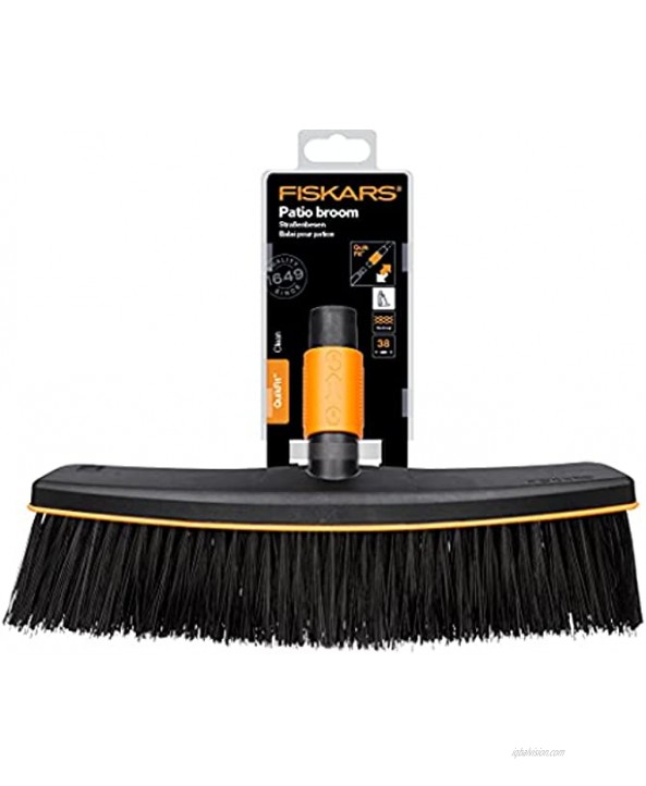 Fiskars QuikFit Patio Broom Broom Head Width: 38 cm Synthetic bristles Black Orange 1001416