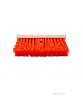 Malish 042416 16" Orange Crimped Poly Street Broom Head