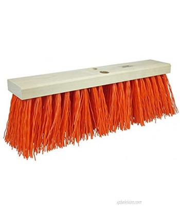 Weiler 42054 18" Street Broom 5-1 4" Trim Length Orange Polypropylene Fill Made in The USA Pack of 6