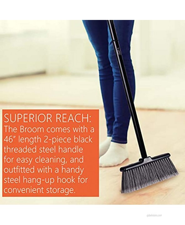 Fuller Brush Kitchen Broom Long Handle with Wide Sweeper Broom Helps Clean Hard-to-Reach Areas Perfect for Small Particles Crumbs Sand Dust and More Ideal for Home Use