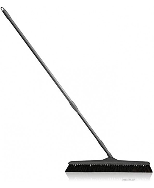 Handysweep Wide Push Broom with Telescoping Handle and Angled Bristle Head for Indoor and Outdoor Household Cleaning Heavy Duty Sweeper for Kitchen Bathroom Garage Adjustable Length