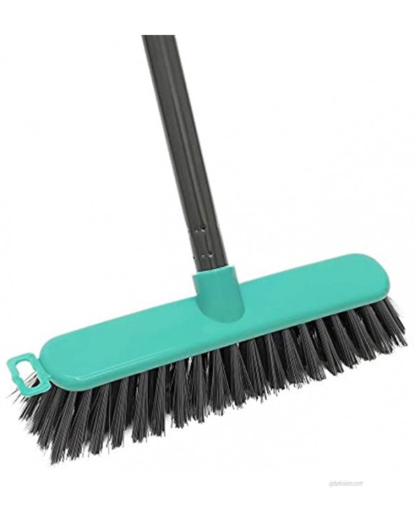 JVL Lightweight Outdoor Hard Bristle Sweeping Brush Broom Grey Turquoise