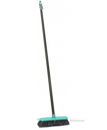JVL Lightweight Outdoor Hard Bristle Sweeping Brush Broom Grey Turquoise